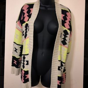 Women’s tribal neon cardigan